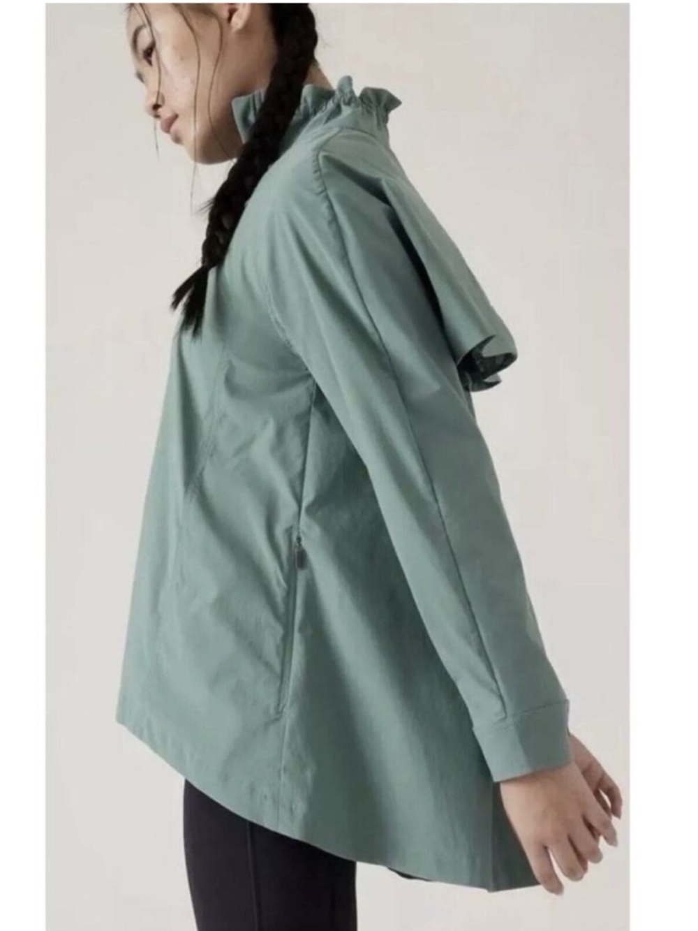 Athleta Advantage Poplin Jacket Pullover Teal Water Repellant Breathable XXS